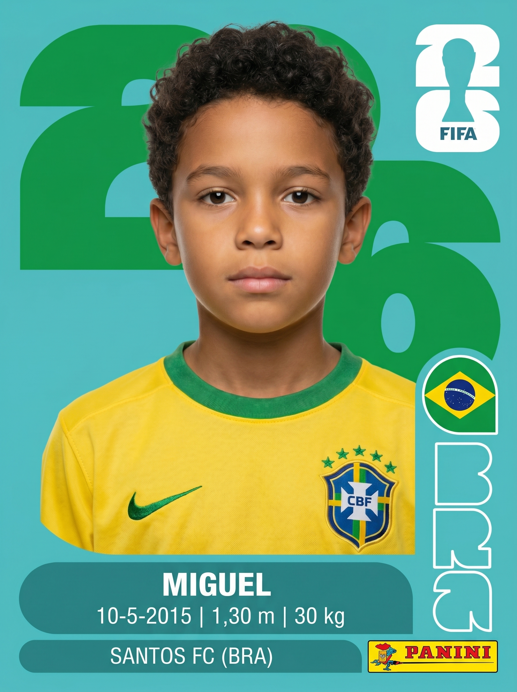 Miguel 10 anos — Figurinha da Copa